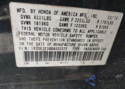 2016 Acura Ilx 2.4L/Acurawatch Plus Package z USA, uszkodzony, nr VIN 19UDE2F38GA005372